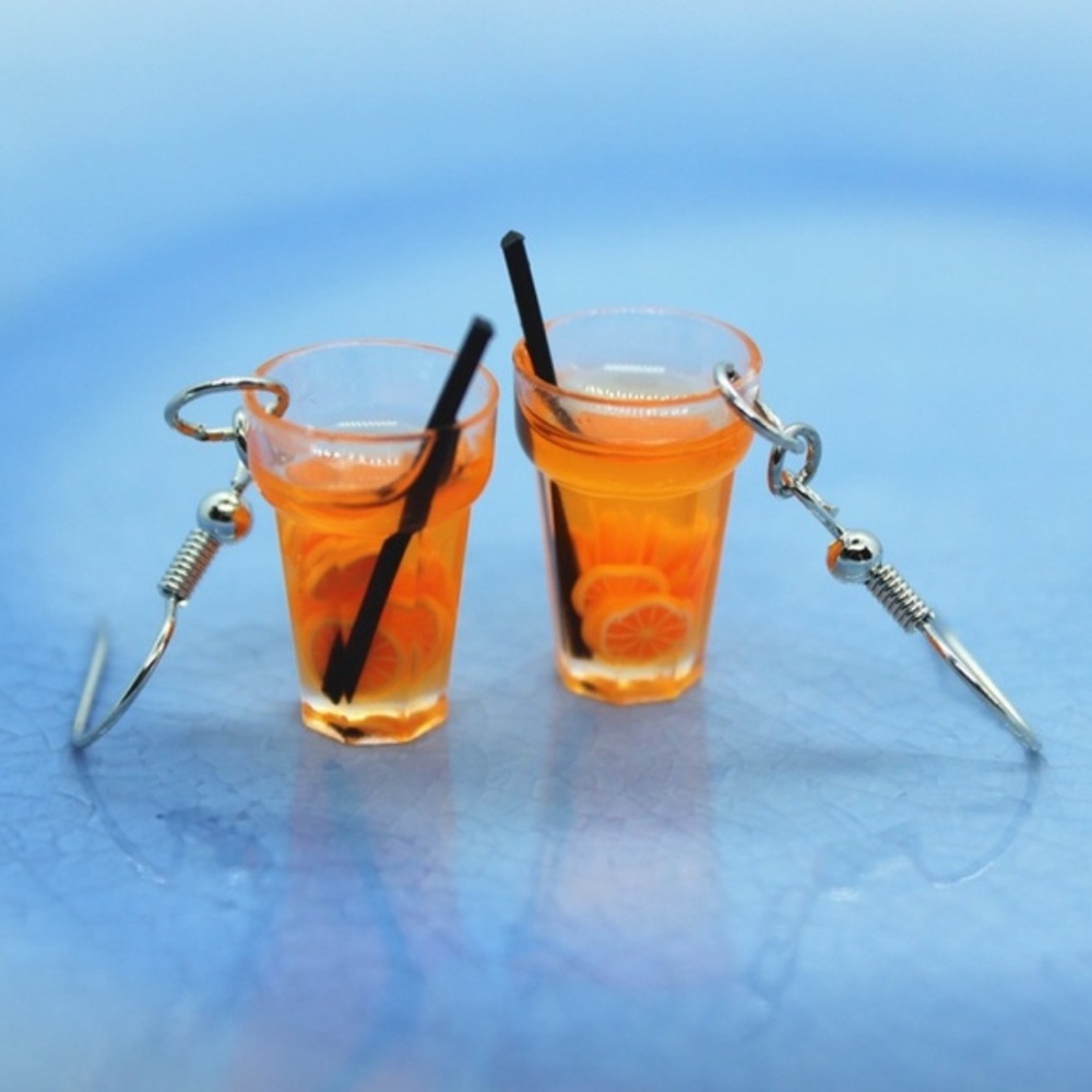 NWT Orange 🍊 Fruit Drink Earrings